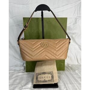 Gucci GG Marmont Tan Leather Handbag